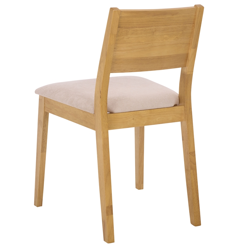 Safavieh Kata Wood and Fabric Dining Chair in Natural / Cream