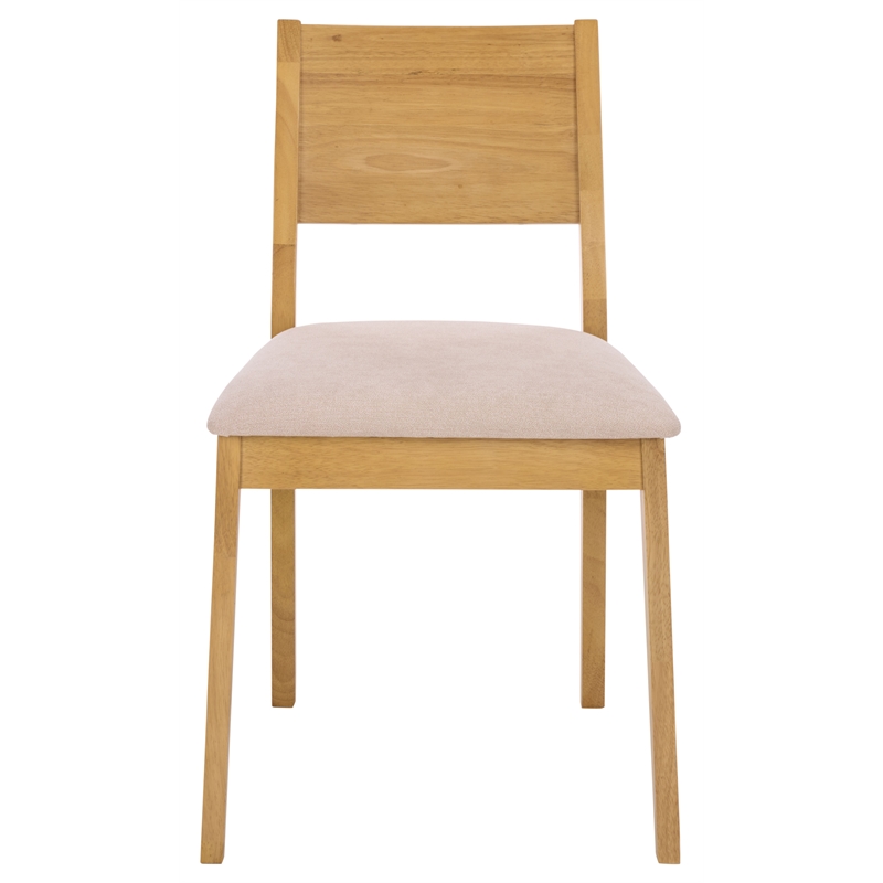 Safavieh Kata Wood and Fabric Dining Chair in Natural / Cream