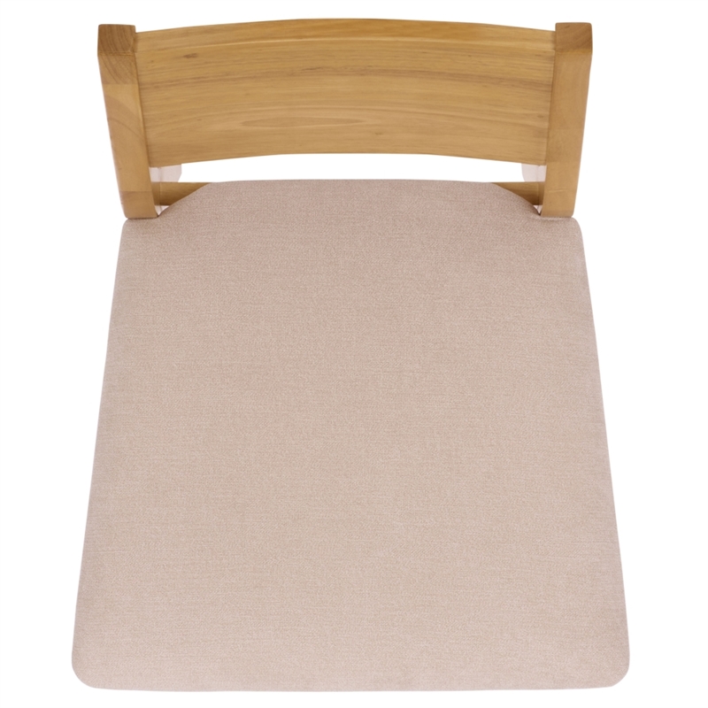 Safavieh Kata Wood and Fabric Dining Chair in Natural / Cream