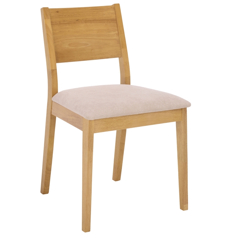 Safavieh Kata Wood and Fabric Dining Chair in Natural / Cream