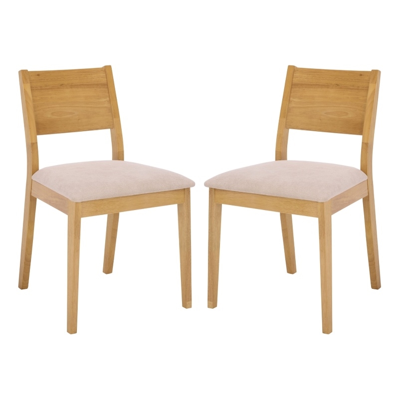 Safavieh Kata Wood and Fabric Dining Chair in Natural / Cream
