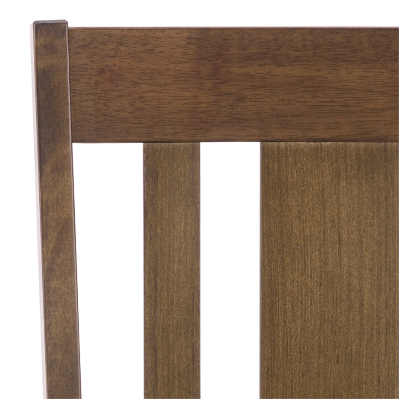 Safavieh Roswitha Wood Slat Back Side Chair in Dark Oak