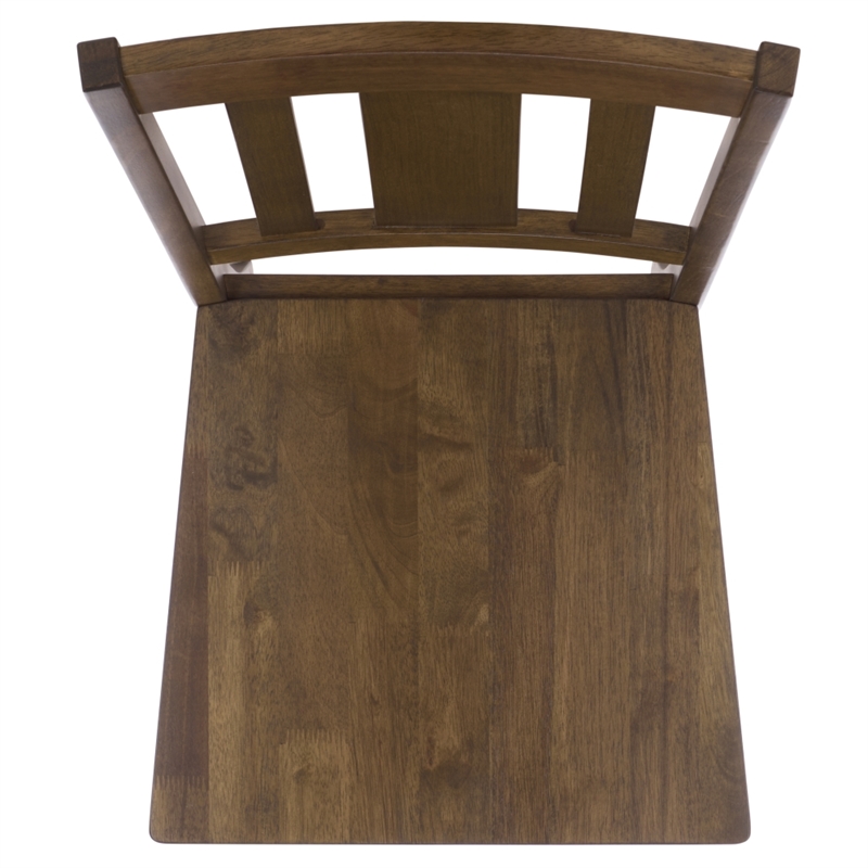 Safavieh Roswitha Wood Slat Back Side Chair in Dark Oak