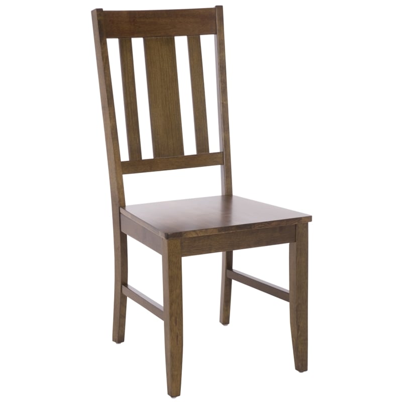Safavieh Roswitha Wood Slat Back Side Chair in Dark Oak