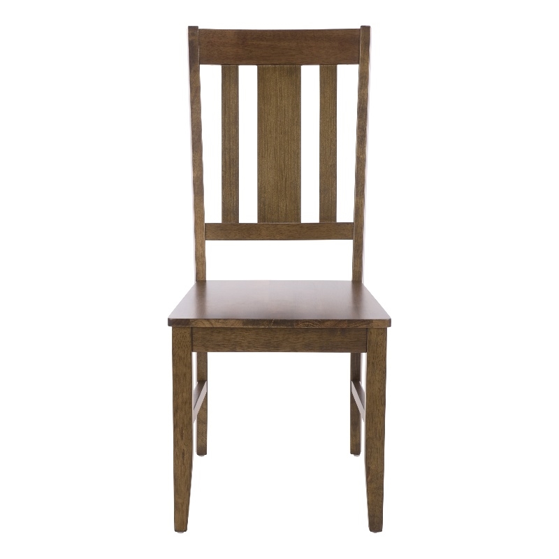 Safavieh Roswitha Wood Slat Back Side Chair in Dark Oak