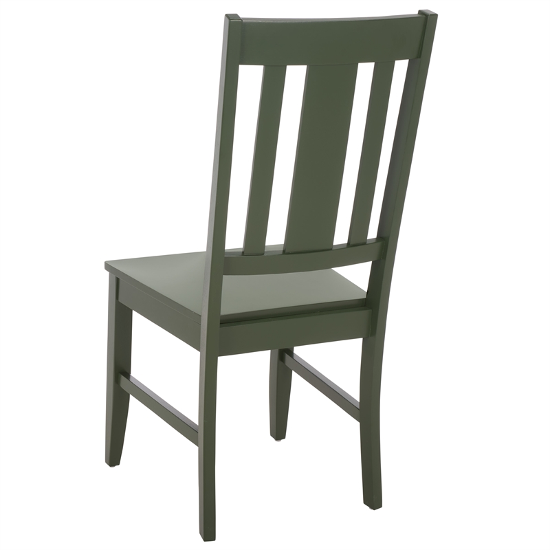 Safavieh Roswitha Wood Slat Back Side Chair in Green