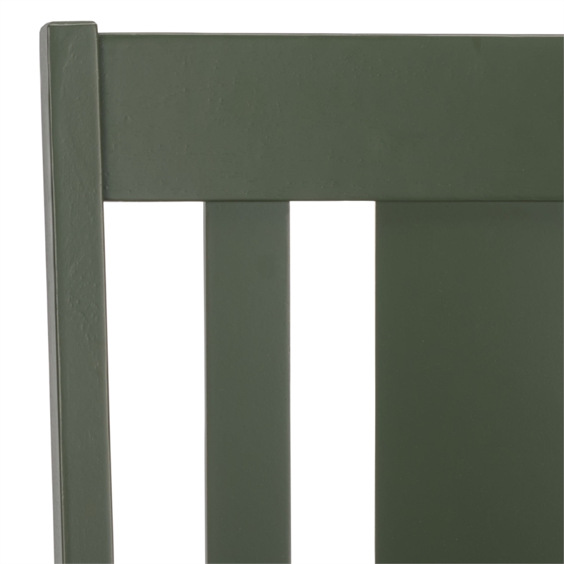 Safavieh Roswitha Wood Slat Back Side Chair in Green