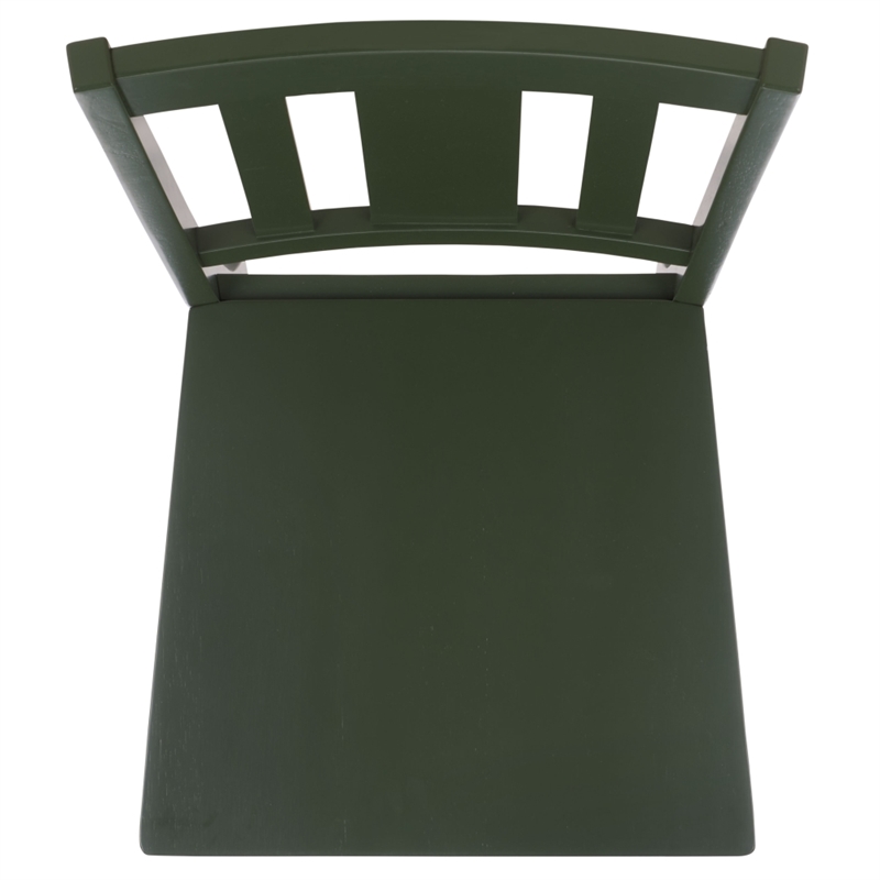 Safavieh Roswitha Wood Slat Back Side Chair in Green