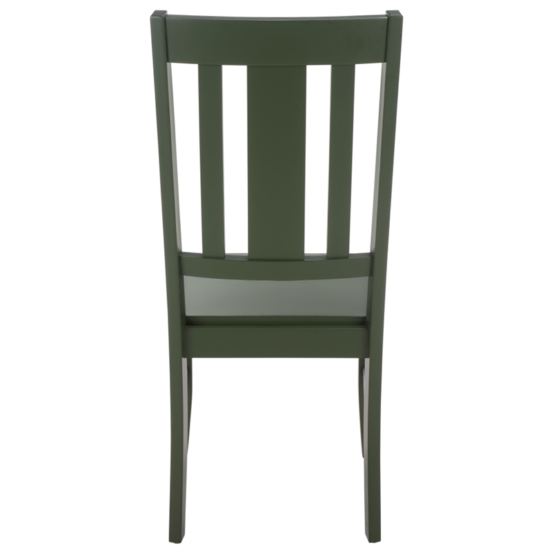 Safavieh Roswitha Wood Slat Back Side Chair in Green