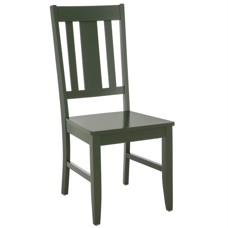 Safavieh Roswitha Wood Slat Back Side Chair in Green