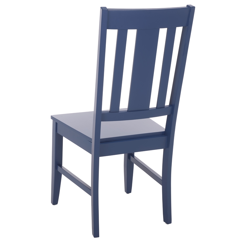 Safavieh Roswitha Wood Slat Back Side Chair in Blue