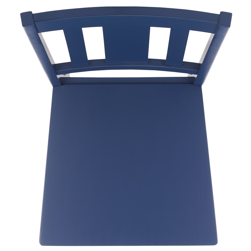 Safavieh Roswitha Wood Slat Back Side Chair in Blue