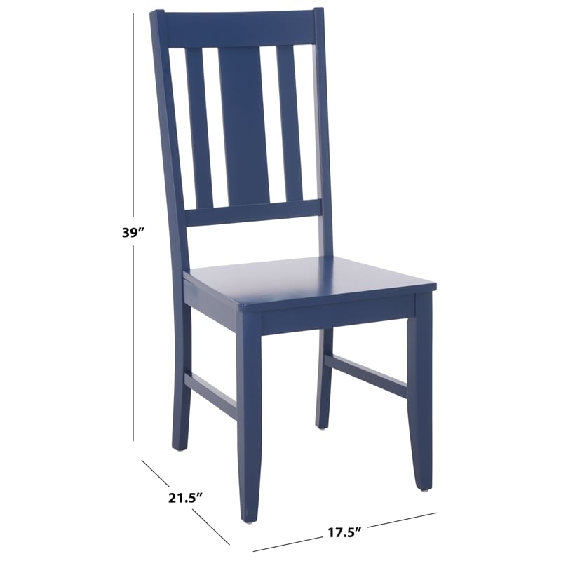 Safavieh Roswitha Wood Slat Back Side Chair in Blue