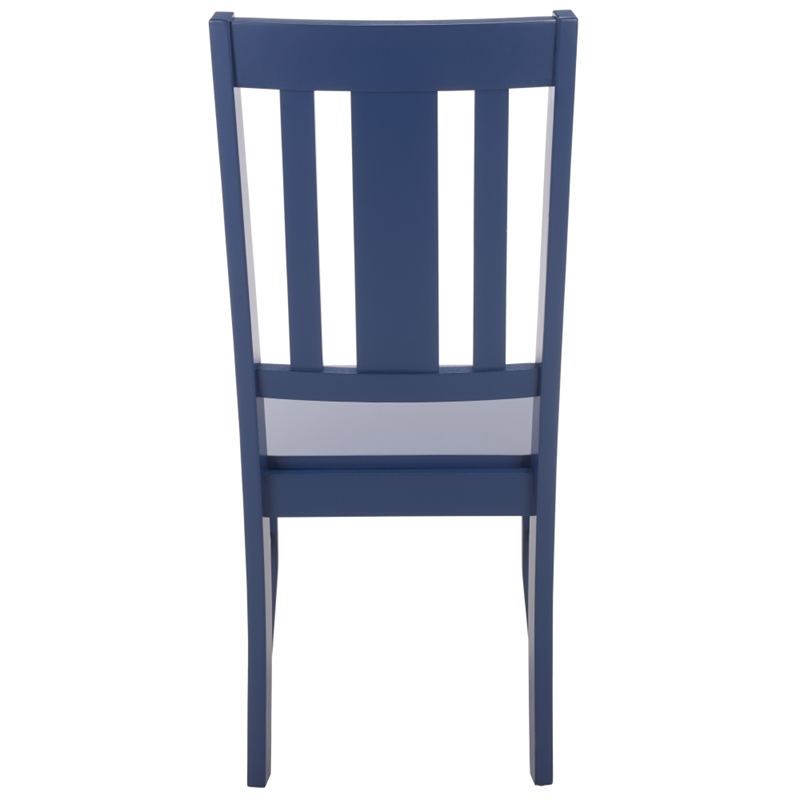 Safavieh Roswitha Wood Slat Back Side Chair in Blue