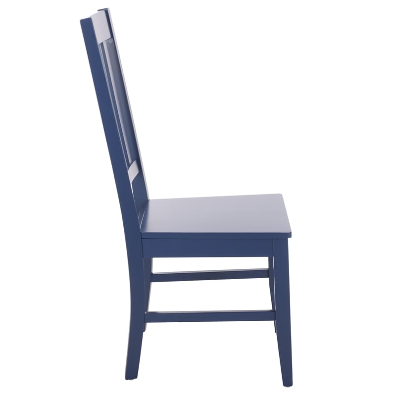 Safavieh Roswitha Wood Slat Back Side Chair in Blue