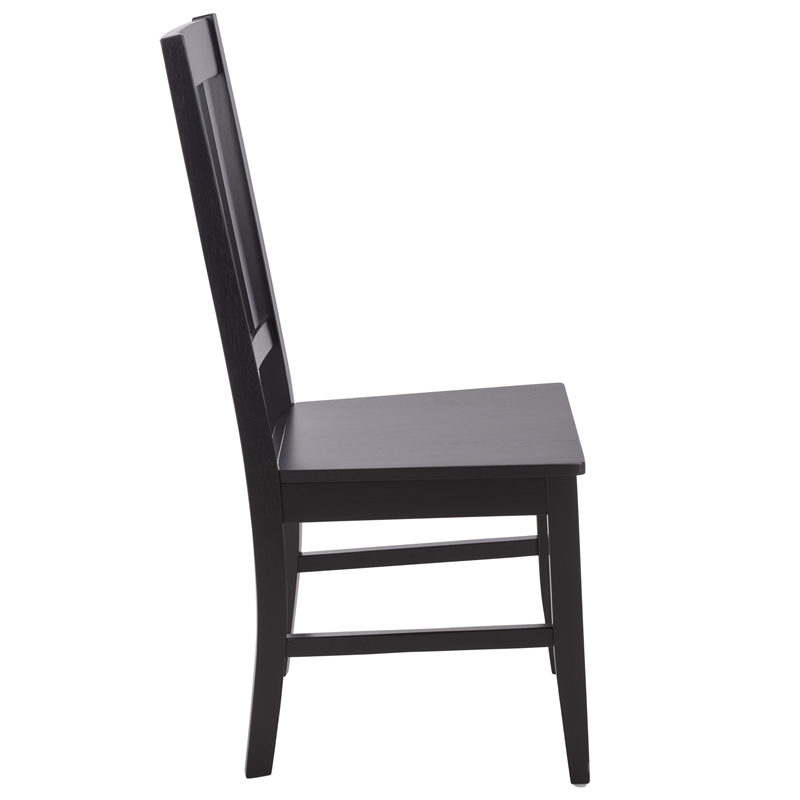 Safavieh Roswitha Wood Slat Back Side Chair in Black