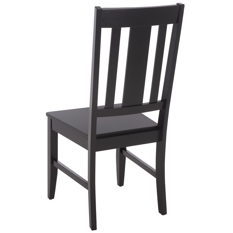 Safavieh Roswitha Wood Slat Back Side Chair in Black