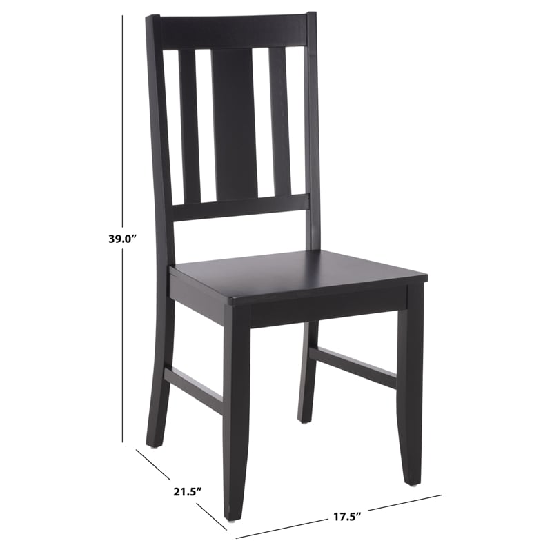 Safavieh Roswitha Wood Slat Back Side Chair in Black