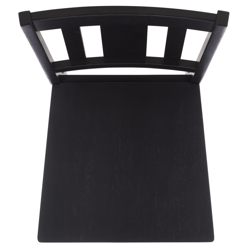 Safavieh Roswitha Wood Slat Back Side Chair in Black