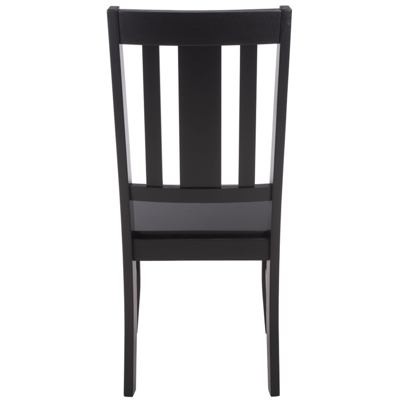 Safavieh Roswitha Wood Slat Back Side Chair in Black