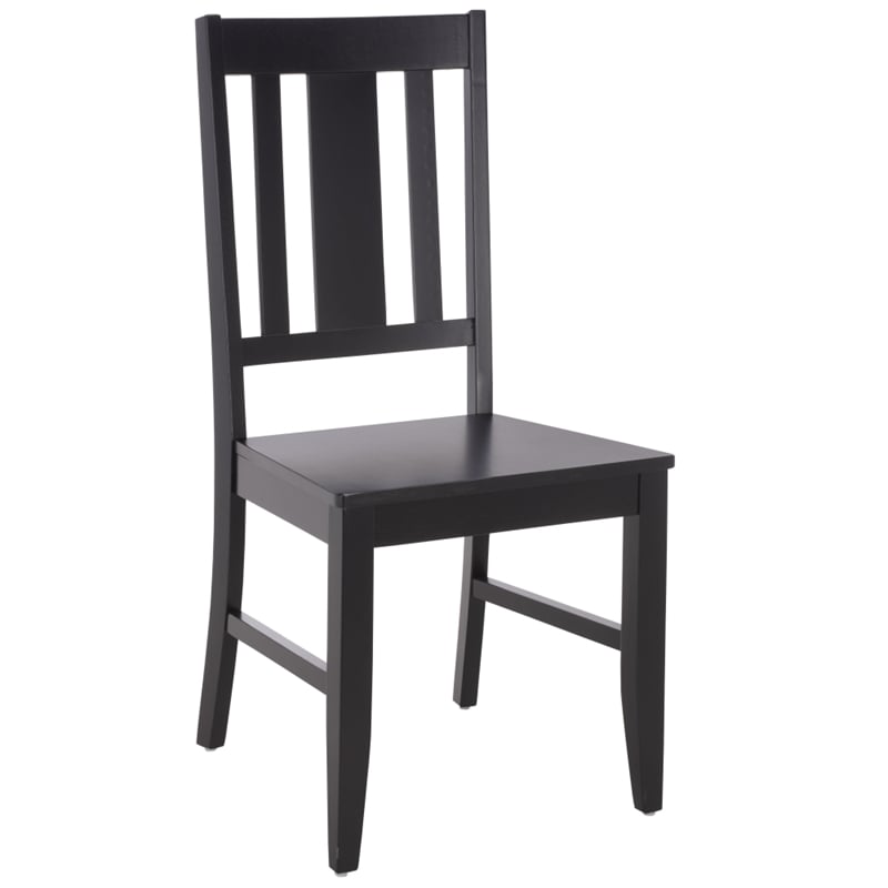 Safavieh Roswitha Wood Slat Back Side Chair in Black