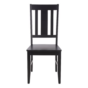 Safavieh Roswitha Wood Slat Back Side Chair in Black