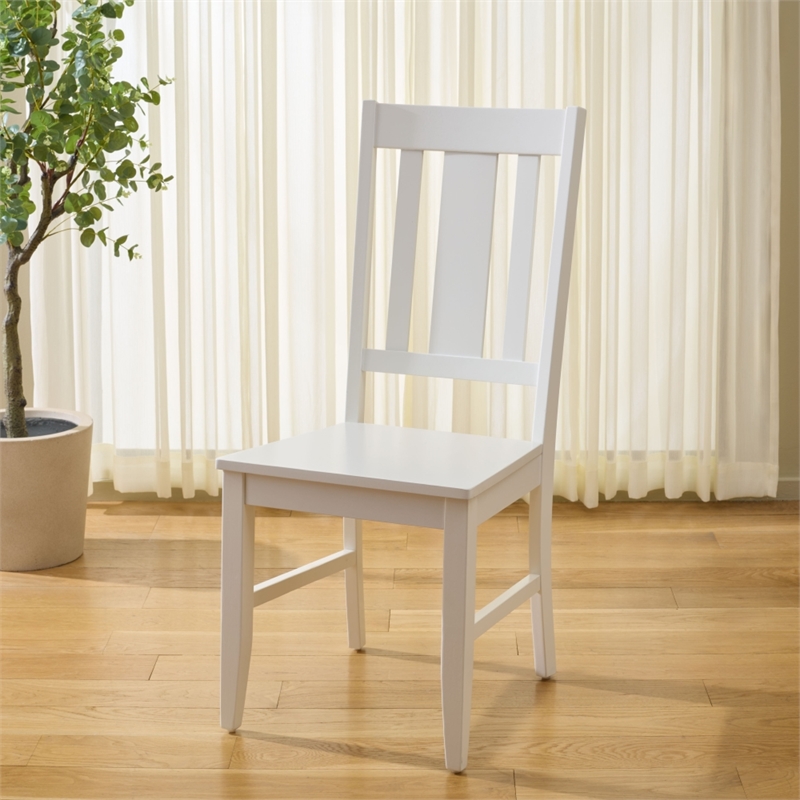 Safavieh Roswitha Wood Slat Back Side Chair in White