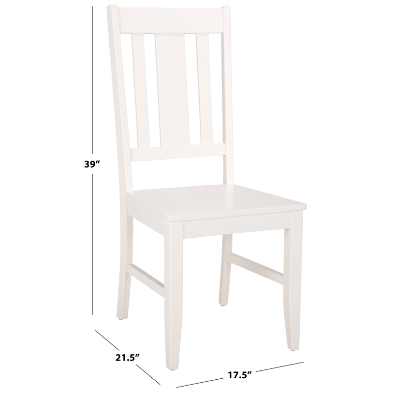 Safavieh Roswitha Wood Slat Back Side Chair in White