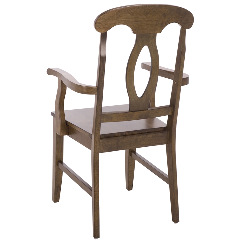 Safavieh Hannelore Wood Arm Chair in Dark Oak