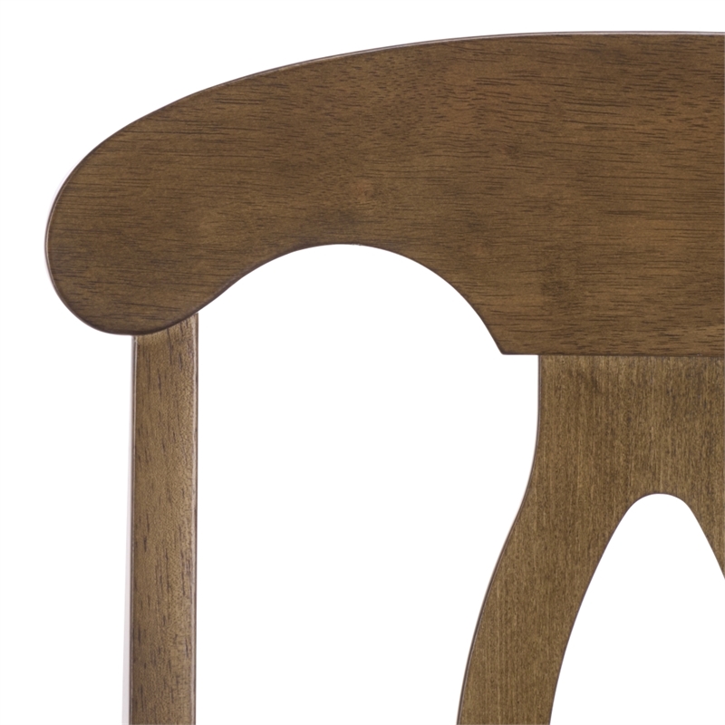 Safavieh Hannelore Wood Arm Chair in Dark Oak