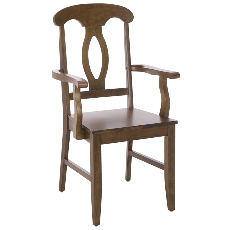 Safavieh Hannelore Wood Arm Chair in Dark Oak
