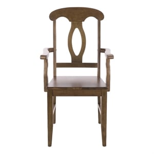 Safavieh Hannelore Wood Arm Chair in Dark Oak