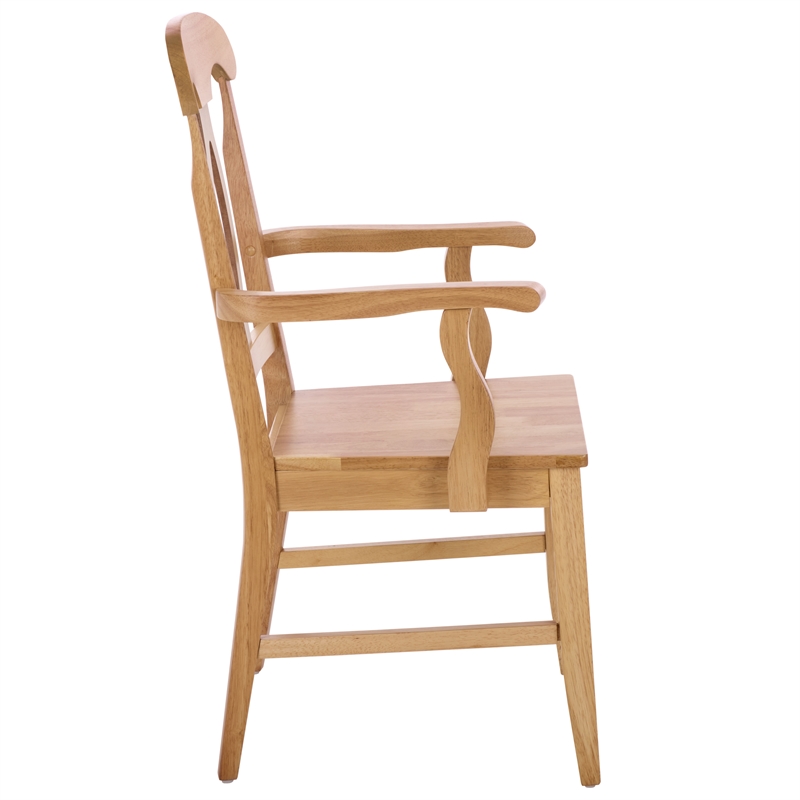 Safavieh Hannelore Wood Arm Chair in Light Oak