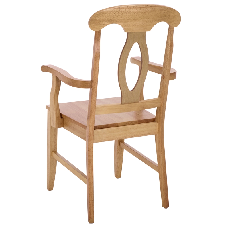 Safavieh Hannelore Wood Arm Chair in Light Oak