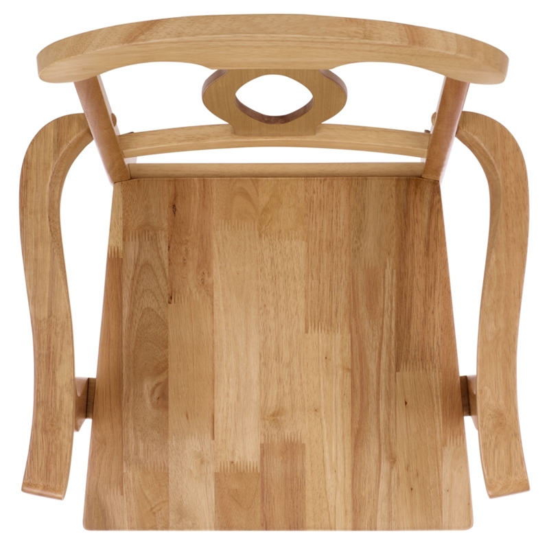 Safavieh Hannelore Wood Arm Chair in Light Oak