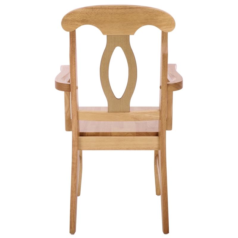 Safavieh Hannelore Wood Arm Chair in Light Oak