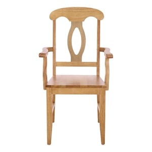 Safavieh Hannelore Wood Arm Chair in Light Oak