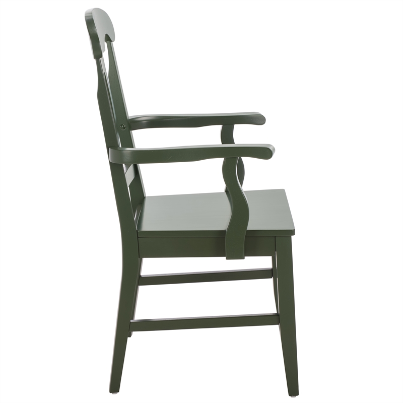 Safavieh Hannelore Wood Arm Chair in Green