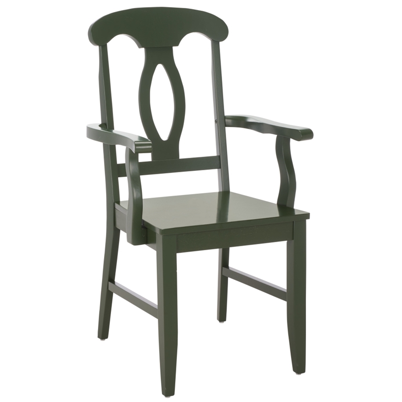 Safavieh Hannelore Wood Arm Chair in Green