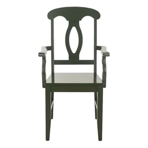Safavieh Hannelore Wood Arm Chair in Green