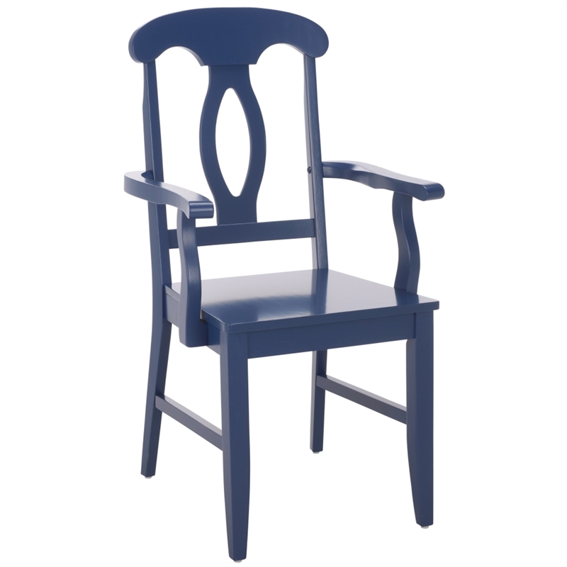 Safavieh Hannelore Wood Arm Chair in Blue