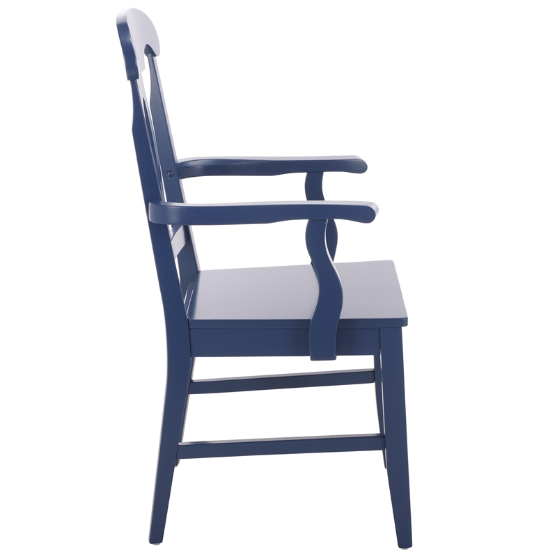 Safavieh Hannelore Wood Arm Chair in Blue