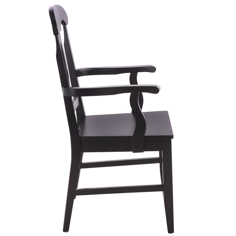 Safavieh Hannelore Wood Arm Chair in Black