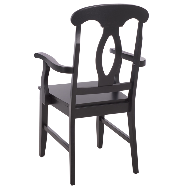 Safavieh Hannelore Wood Arm Chair in Black