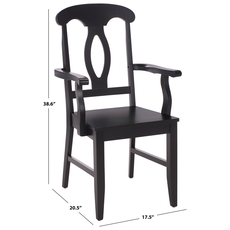 Safavieh Hannelore Wood Arm Chair in Black