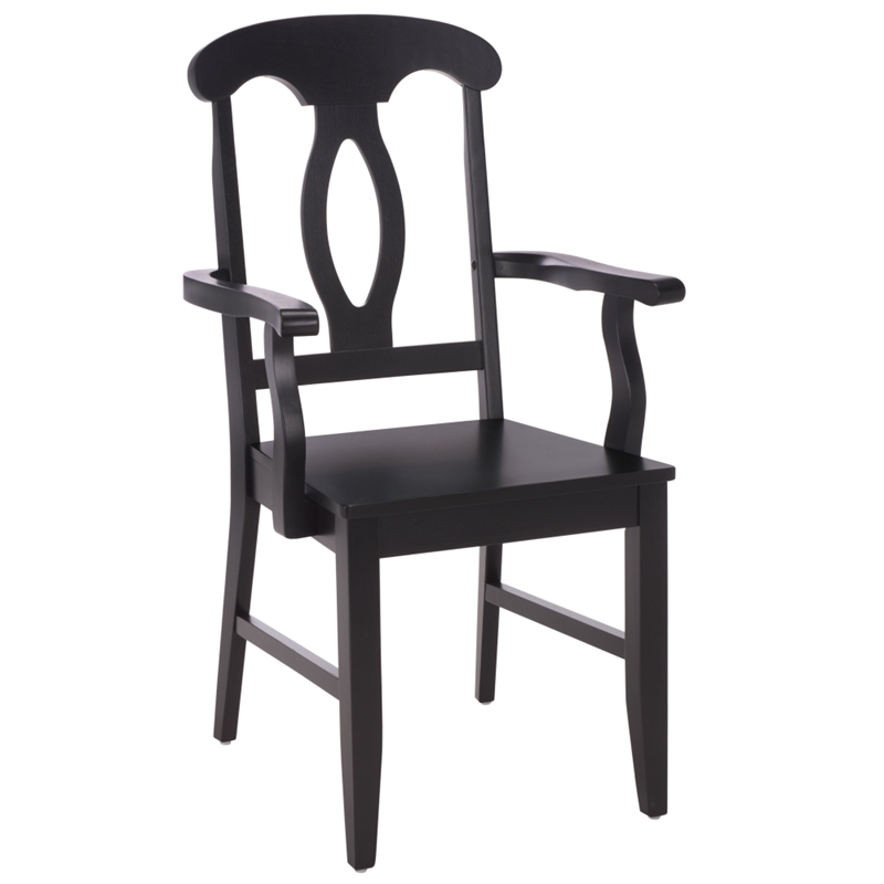 Safavieh Hannelore Wood Arm Chair in Black