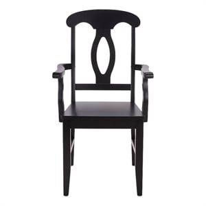 Safavieh Hannelore Wood Arm Chair in Black