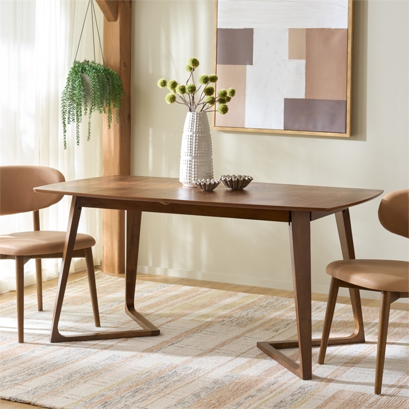 Safavieh Alissa Extendable Wood Dining Table  in Walnut