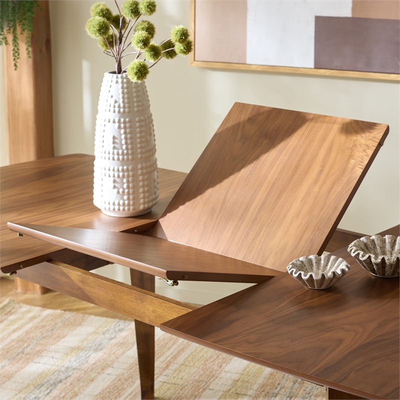 Safavieh Alissa Extendable Wood Dining Table  in Walnut