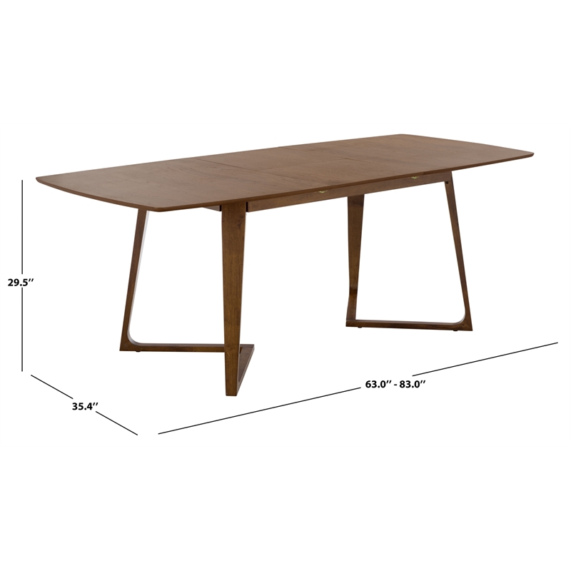 Safavieh Alissa Extendable Wood Dining Table  in Walnut